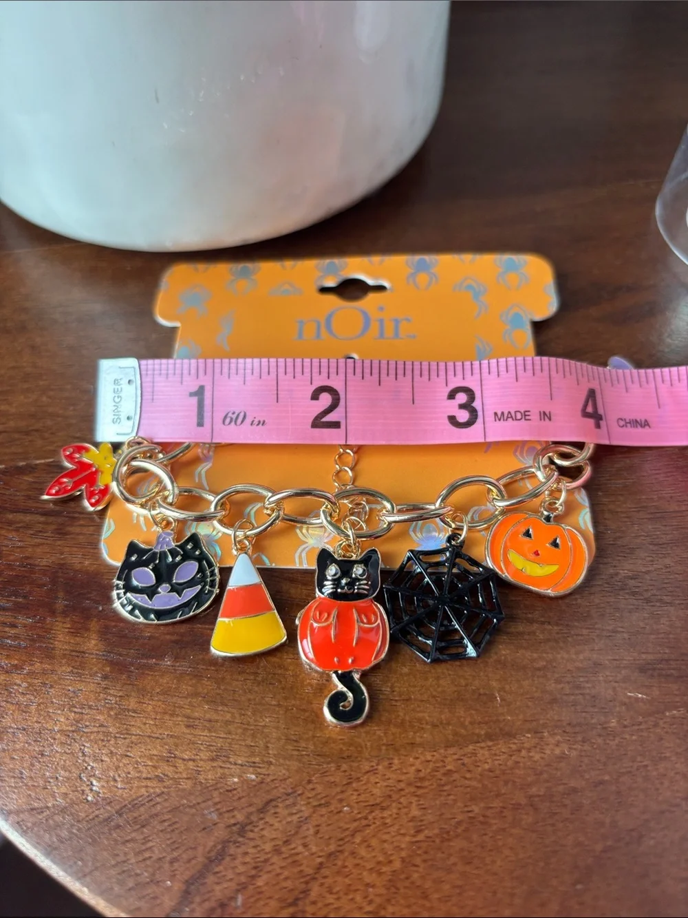 Noir Halloween Charms,candy corn,spider web,cat,fall leaf,witch hat,metal,fall